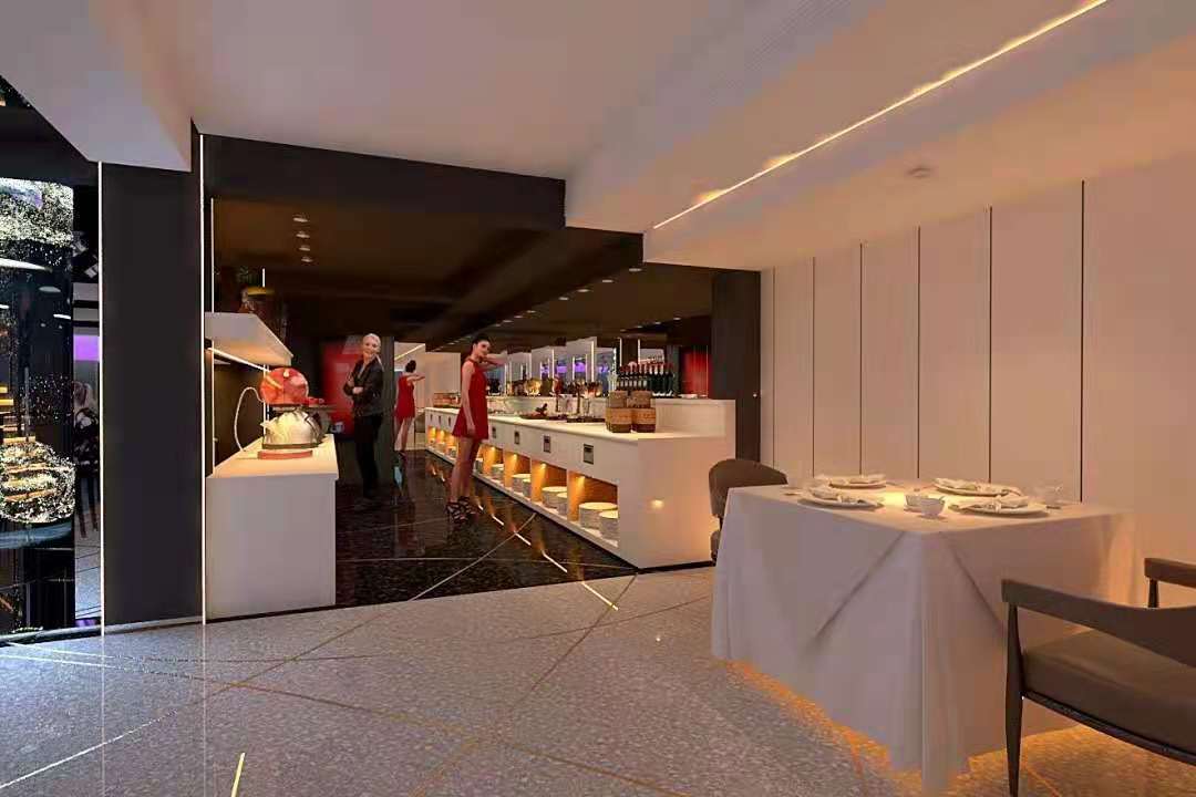 餐厅水磨石地面效果图片